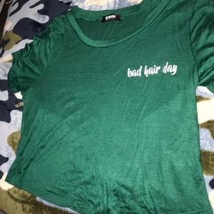 Green crop top